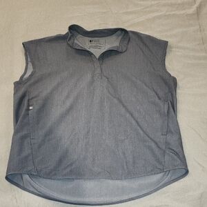 Figs Women's Charcoal Grey Sleeveless Polo Tank